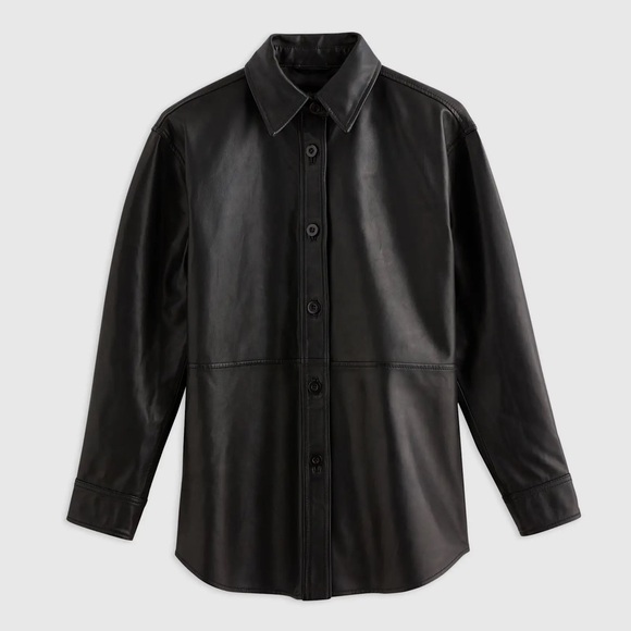 NWT Quince 100% Leather Shirt Jacket - Picture 10 of 14